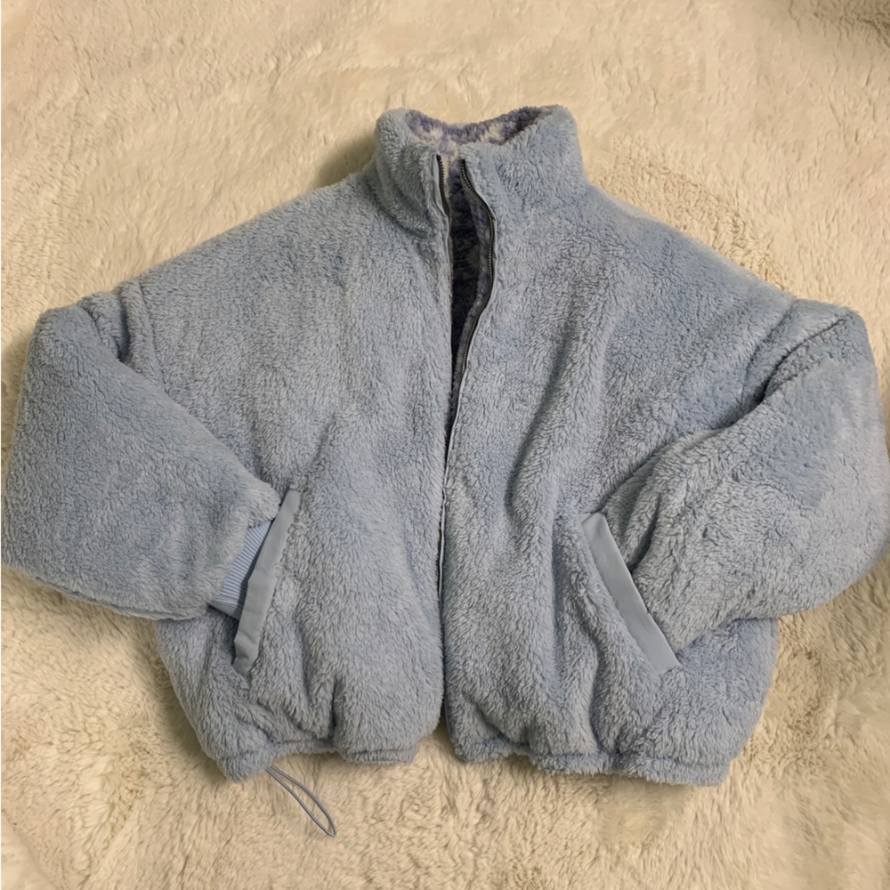 NWOT American Eagle Blue Reversible Puffer Jacket